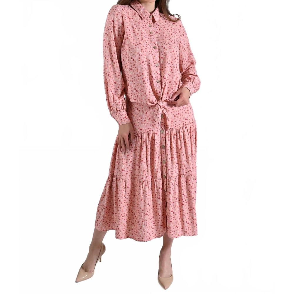 NEW ROSLYN dressy polka skirt set in pink